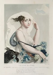 Vendemiaire (Settembre-Ottobre), primo mese del Calendario Repubblicano, inciso da Tresca, c.1794